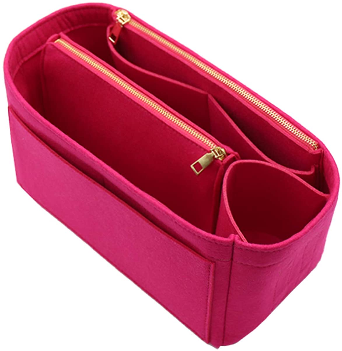 Felt Purse Bag Organizer Insert with zipper Bag Tote Shaper Fit Speedy Neverfull MM GM