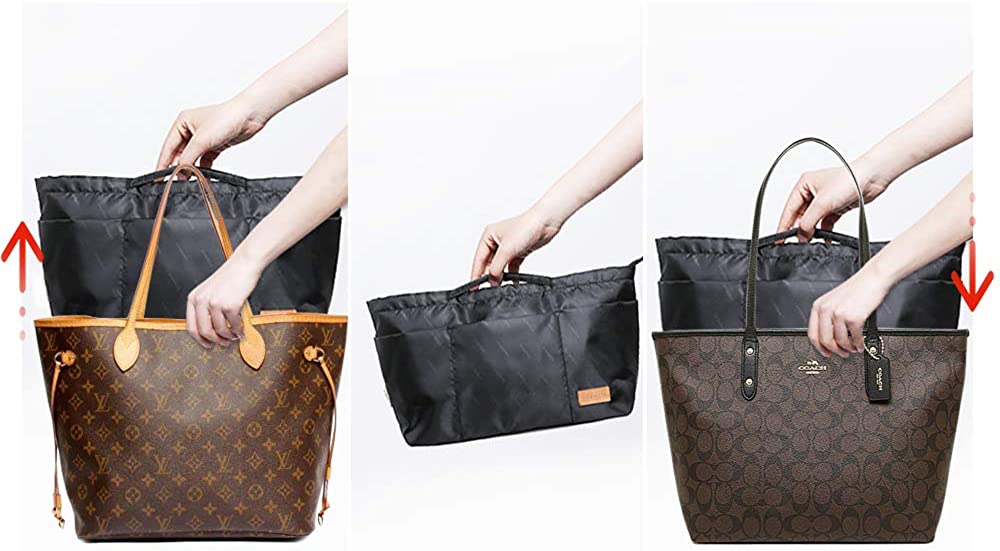 iN. Purse Organizer Insert with zipper Nylon fabric for women Handbags & Totebag