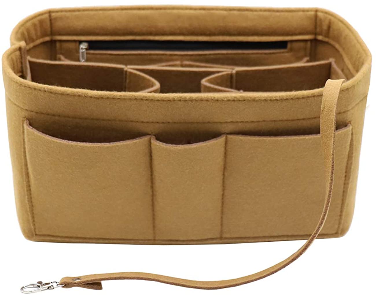 Felt Fabric Purse Tote Diaper Bag Organizer Insert Bag in Bag with Zipper Inner Pocket For Neverfull Speedy