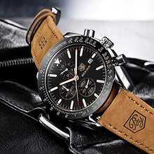 
                        
                          Muat gambar ke penampil Galeri, BENYAR Chronograph Mens Watch Quartz Movement 30M Waterproof | Leather Watch Strap
                        
                      