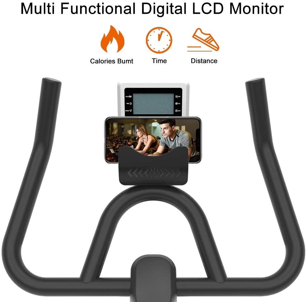 Ativafit Exercise Bike Stationary Indoor Cycling Bike 35 lbs Flywheel Belt Drive Workout Bicycle Training LCD Monitor - JOY2ESpree