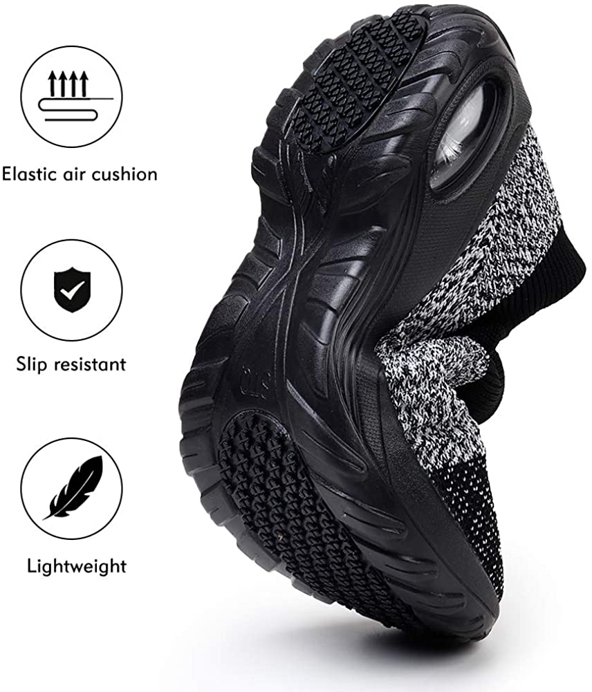 STQ Slip On Breathe Mesh Walking Shoes Women Fashion Sneakers Comfort Wedge Platform Loafers