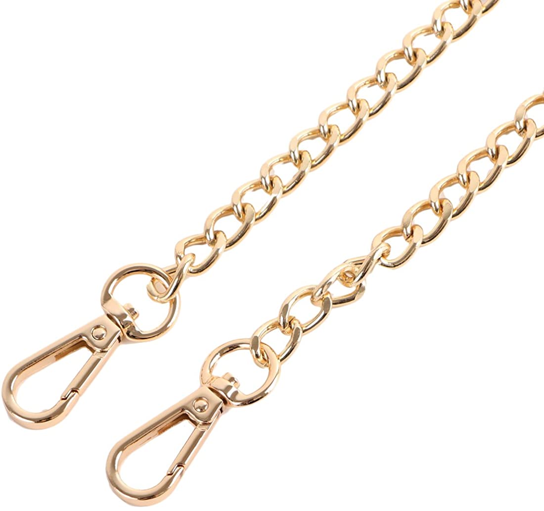 kilofly 2pc Gold Plated Faux Leather Removable Clutch Chain Shoulder Straps Set