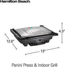 
                        
                          गैलरी व्यूवर में इमेज लोड करें, Hamilton Beach Panini Press, Sandwich Maker &amp; Electric Indoor Grill, Upright Storage, Nonstick Easy Clean Grids, Stainless Steel (25410) - JOY2ESpree
                        
                      