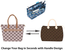 
                        
                          Load image into Gallery viewer, BTSKY New Printing Handbag Organizers Inside Purse Insert-High Capacity 13 Pockets Bag Tote Organizer with Handle Peacock Flower
                        
                      
