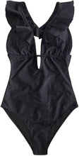 
                        
                          Cargar imagen en el visor de la galería, CUPSHE Women's One Piece Swimsuit Ruffle Deep V Neck Strappy Swimwear Bathing Suits
                        
                      