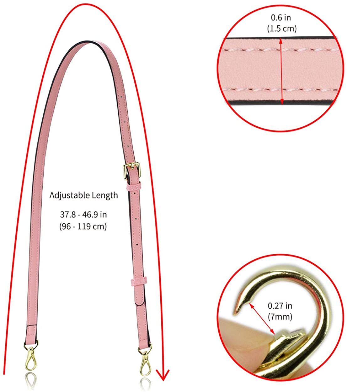 Allzedream Leather Purse Strap Replacement Crossbody Handbag Long Adjustable