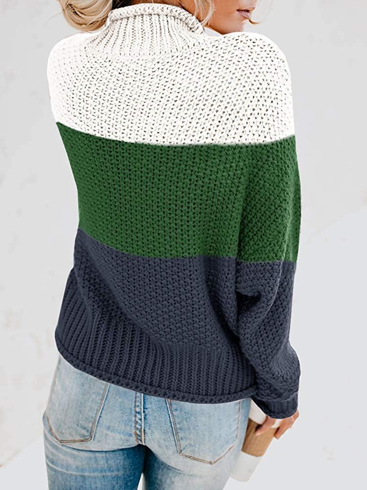 Saodimallsu Womens Turtleneck Oversized Sweaters Batwing Long Sleeve Pullover Loose Chunky Knit Jumper - JOY2ESpree