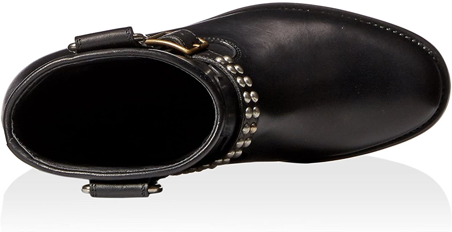 SAINT LAURENT Women's Motorcycle Studded Strap Boot