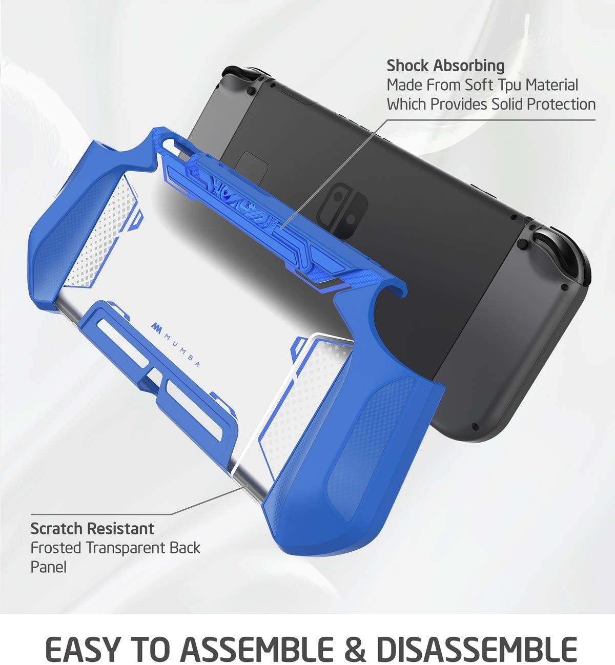 Mumba Dockable Case Compatible for Nintendo Switch, [Blade Series] TPU Grip Protective Cover Case with Ergonomic Design and Comfort Grip (Clear) - JOY2ESpree