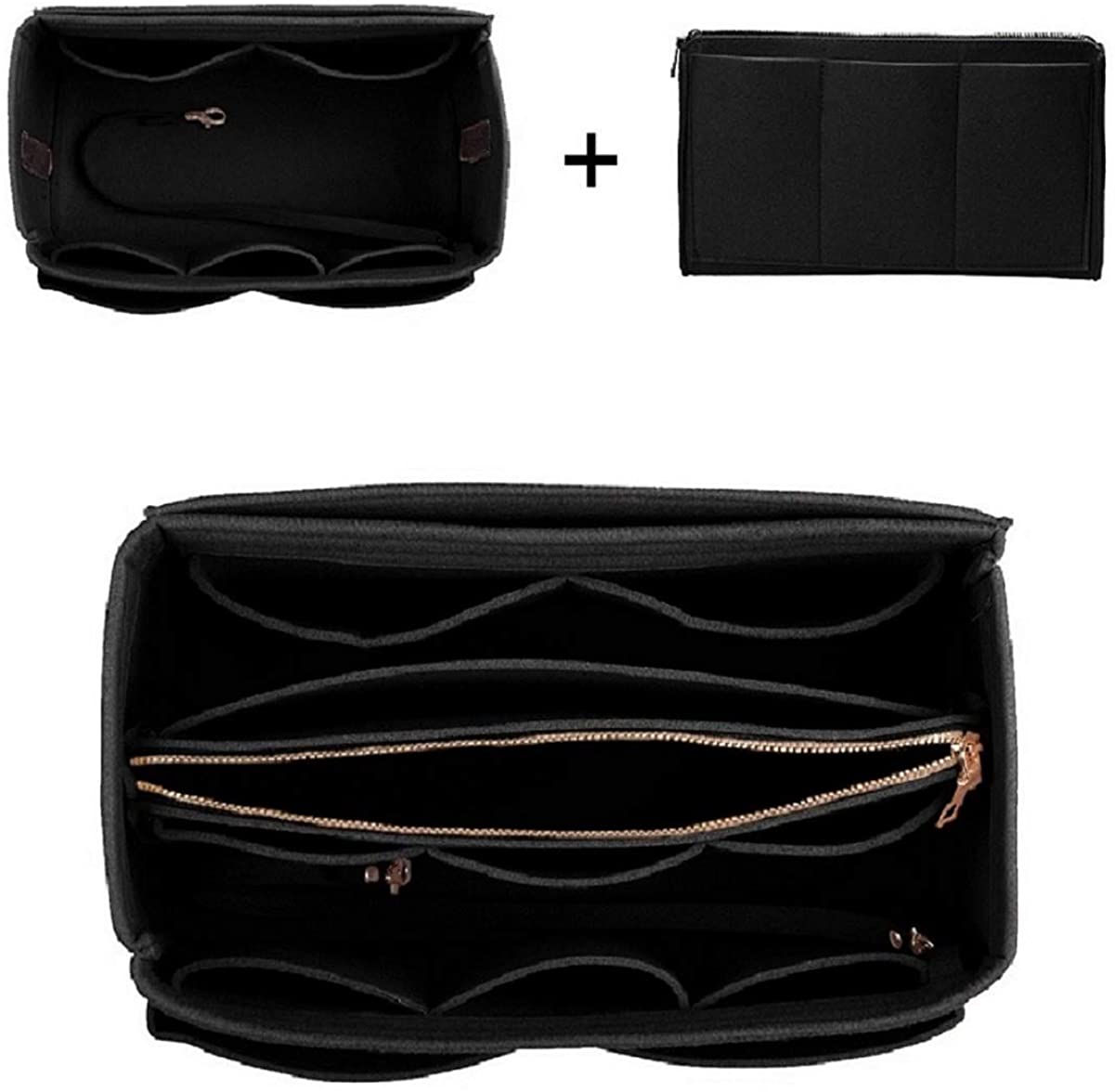 Purse Organizer Insert, Felt Bag organizer with zipper, Handbag & Tote Shaper, For Speedy Neverfull Tote, 5 Sizes