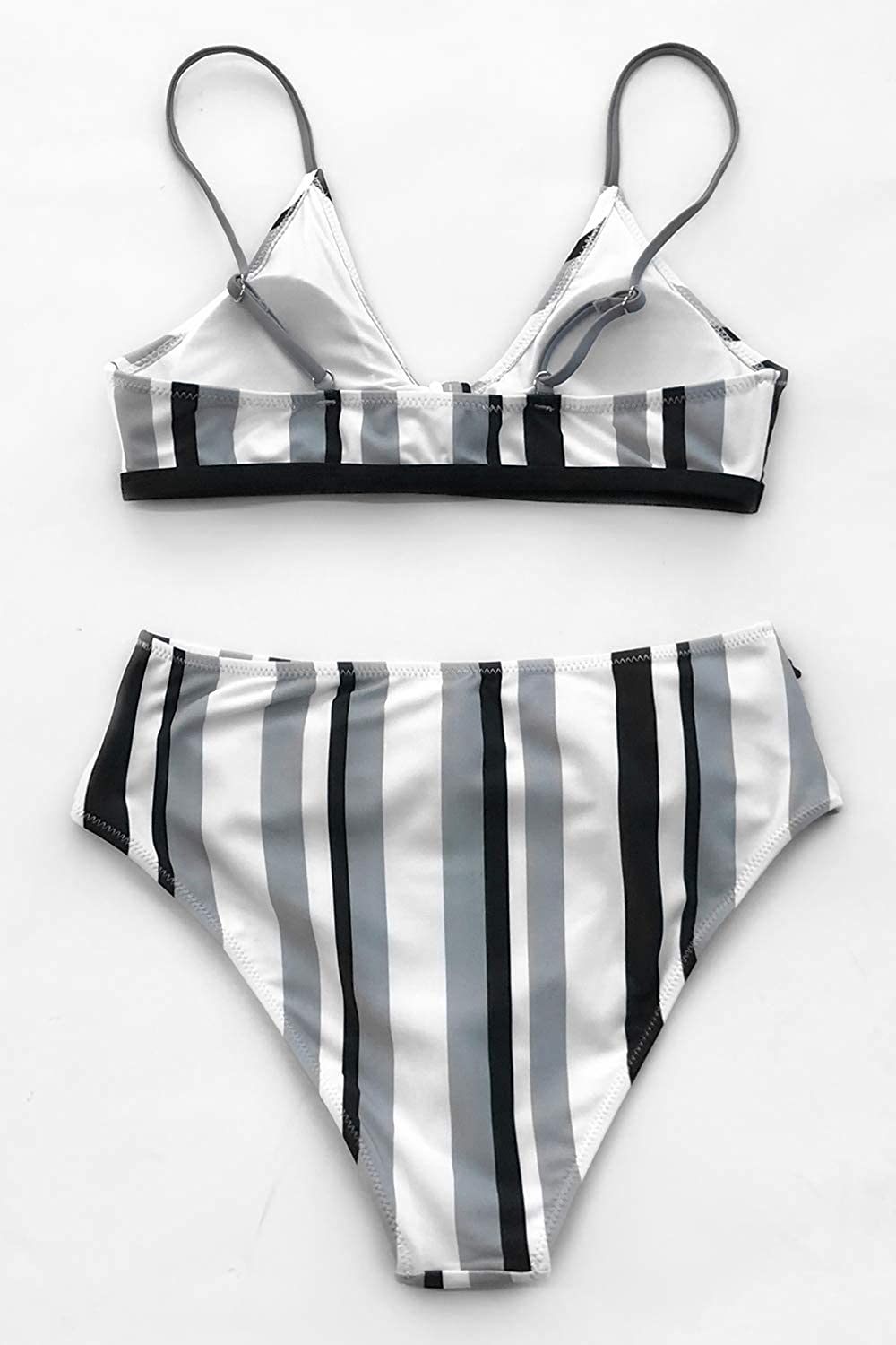 CUPSHE Women's Stripe Bikini Bowknot Shirred Swimsuit