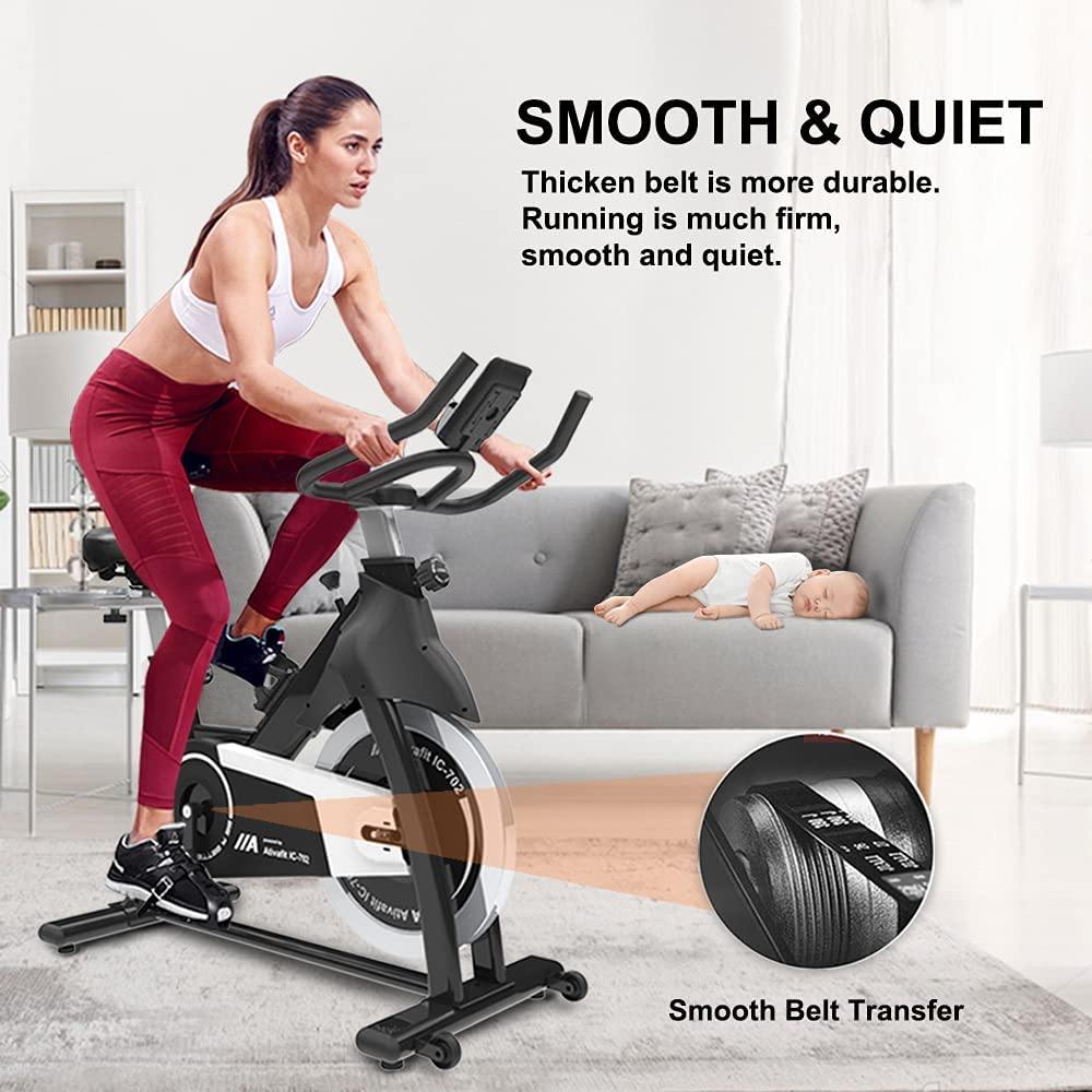 Ativafit Exercise Bike Stationary Indoor Cycling Bike 35 lbs Flywheel Belt Drive Workout Bicycle Training LCD Monitor - JOY2ESpree