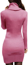 
                        
                          Load image into Gallery viewer, v28 Women Cowl Neck Knit Stretchable Elasticity Long Sleeve Slim Fit Sweater Dress
                        
                      