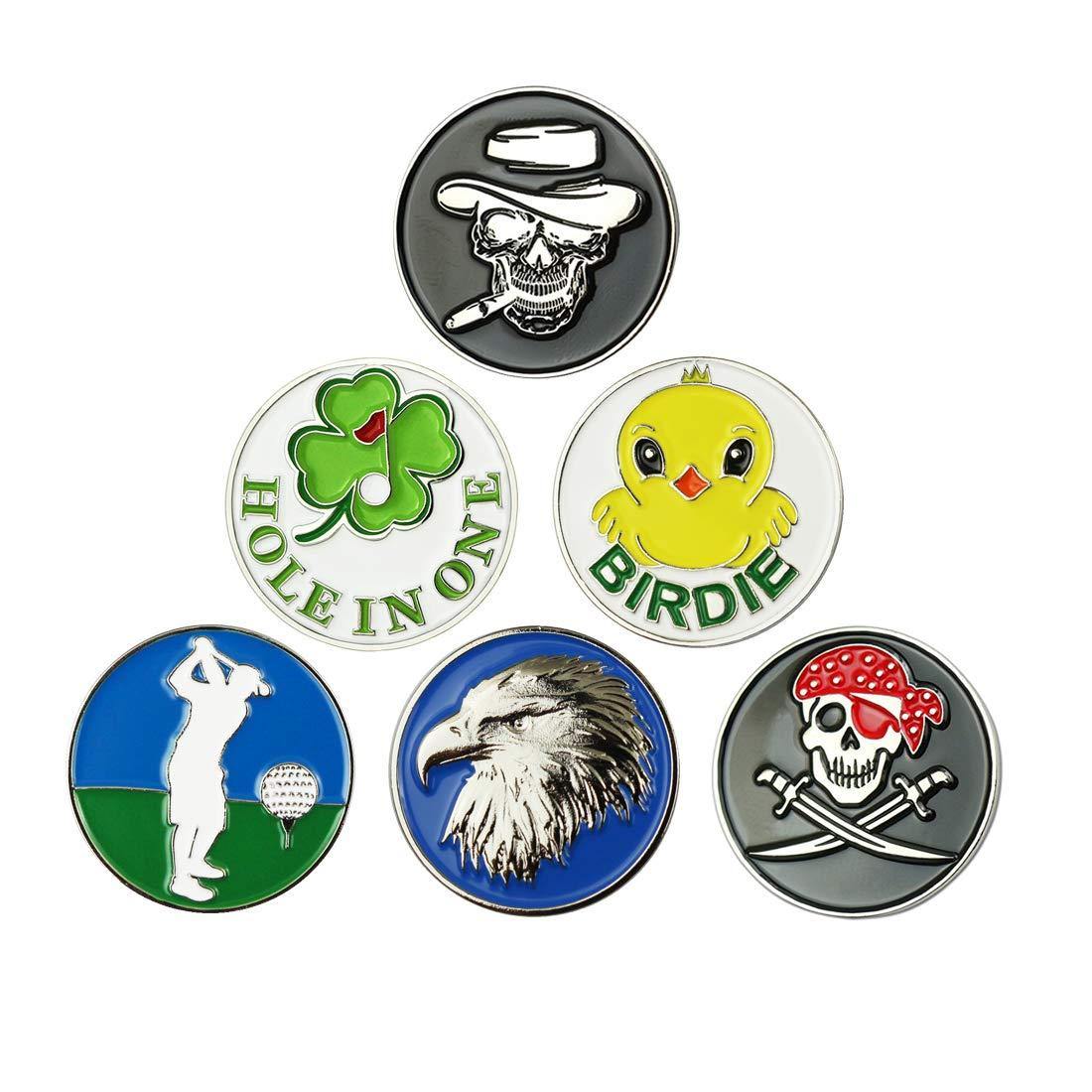 GOLTERS Golf Ball Markers Golf Markers Golf Gifts Clips Pack of 6 - JOY2ESpree