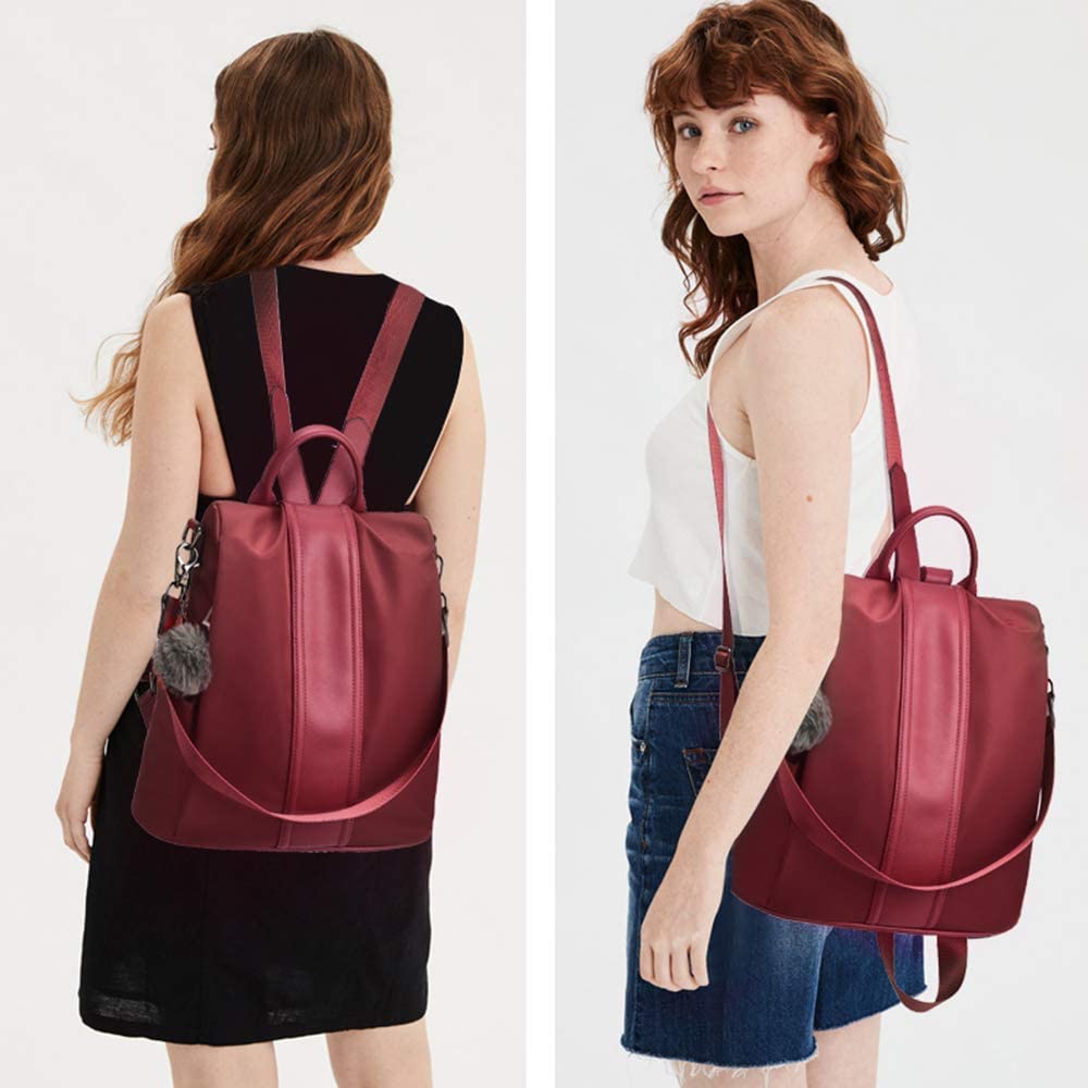 Women Backpack Purse Waterproof Nylon Anti-theft Rucksack Lightweight Shoulder Bag