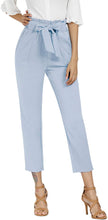 
                        
                          Load image into Gallery viewer, Freeprance Women's Pants Casual Trouser Paper Bag Pants Elastic Waist Slim Pockets
                        
                      