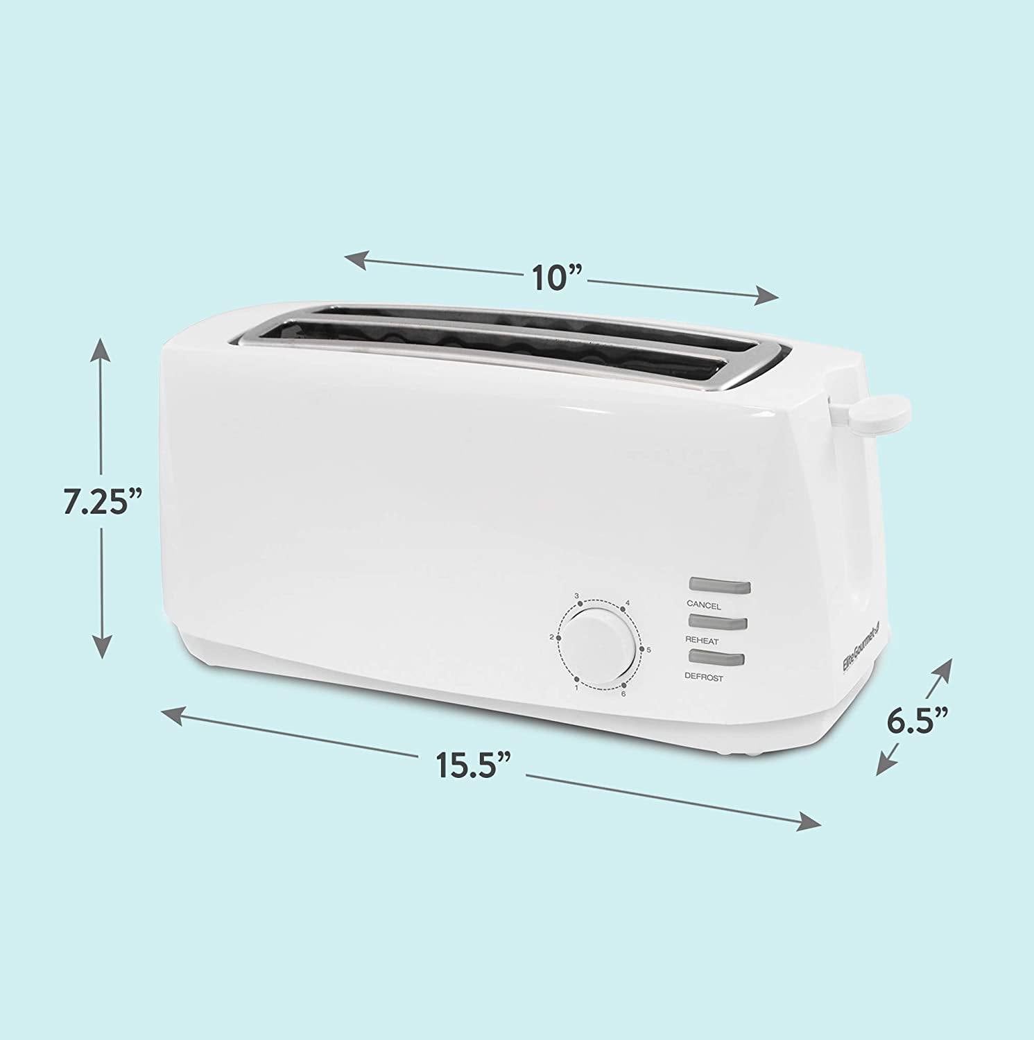 Elite Gourmet ECT-4829 Maxi-Matic 4 Slice Long Toaster 6 Toast Settings - JOY2ESpree
