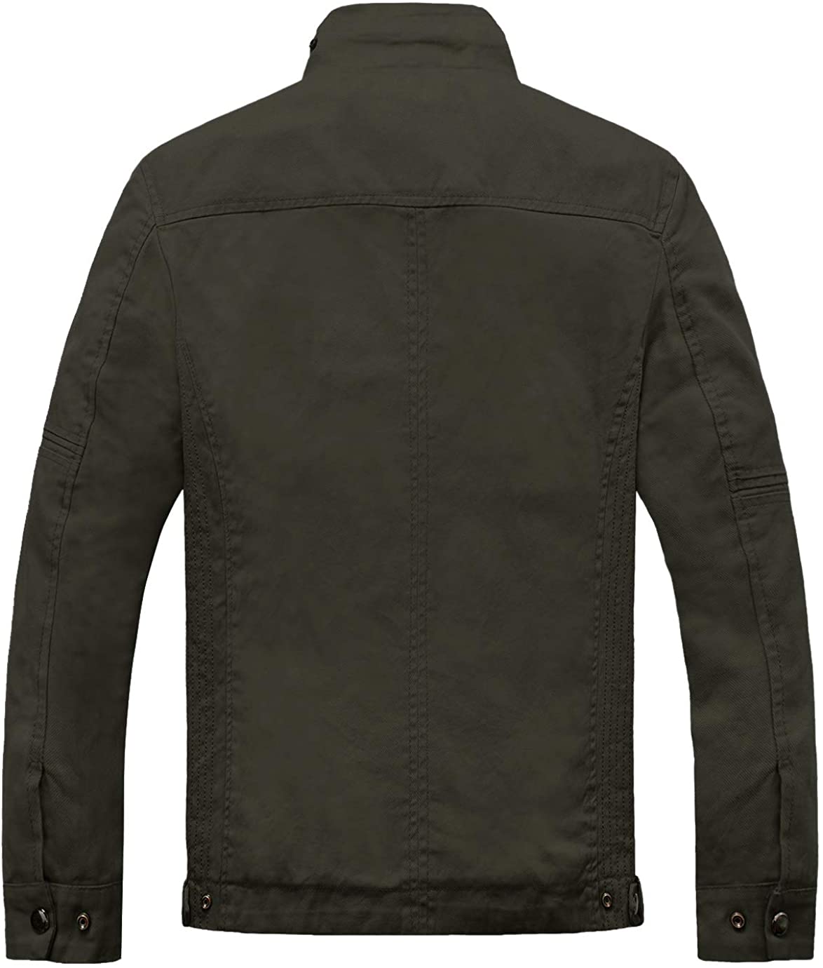 Wantdo Men's Cotton Stand Collar Lightweight Front Zip Jacket