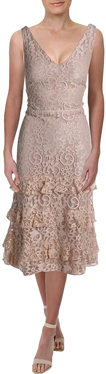 LAUREN RALPH LAUREN Womens Melrosa Lace Midi Cocktail Dress