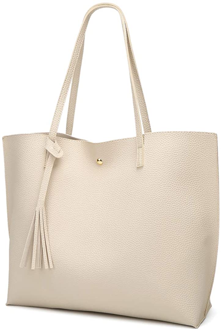 Women's Soft Faux Leather Tote Shoulder Bag from Dreubea, Big Capacity Tassel Handbag