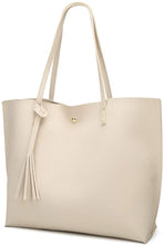 
                        
                          將圖片載入圖庫檢視器 Women's Soft Faux Leather Tote Shoulder Bag from Dreubea, Big Capacity Tassel Handbag
                        
                      