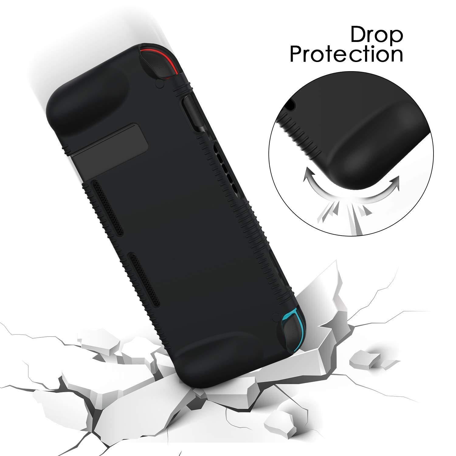 Semeving for Nintendo Switch Case with Tempered Glass Screen Protector for Boy/Girl/Men/Woman/Kids(Black with Screen Protector) … - JOY2ESpree
