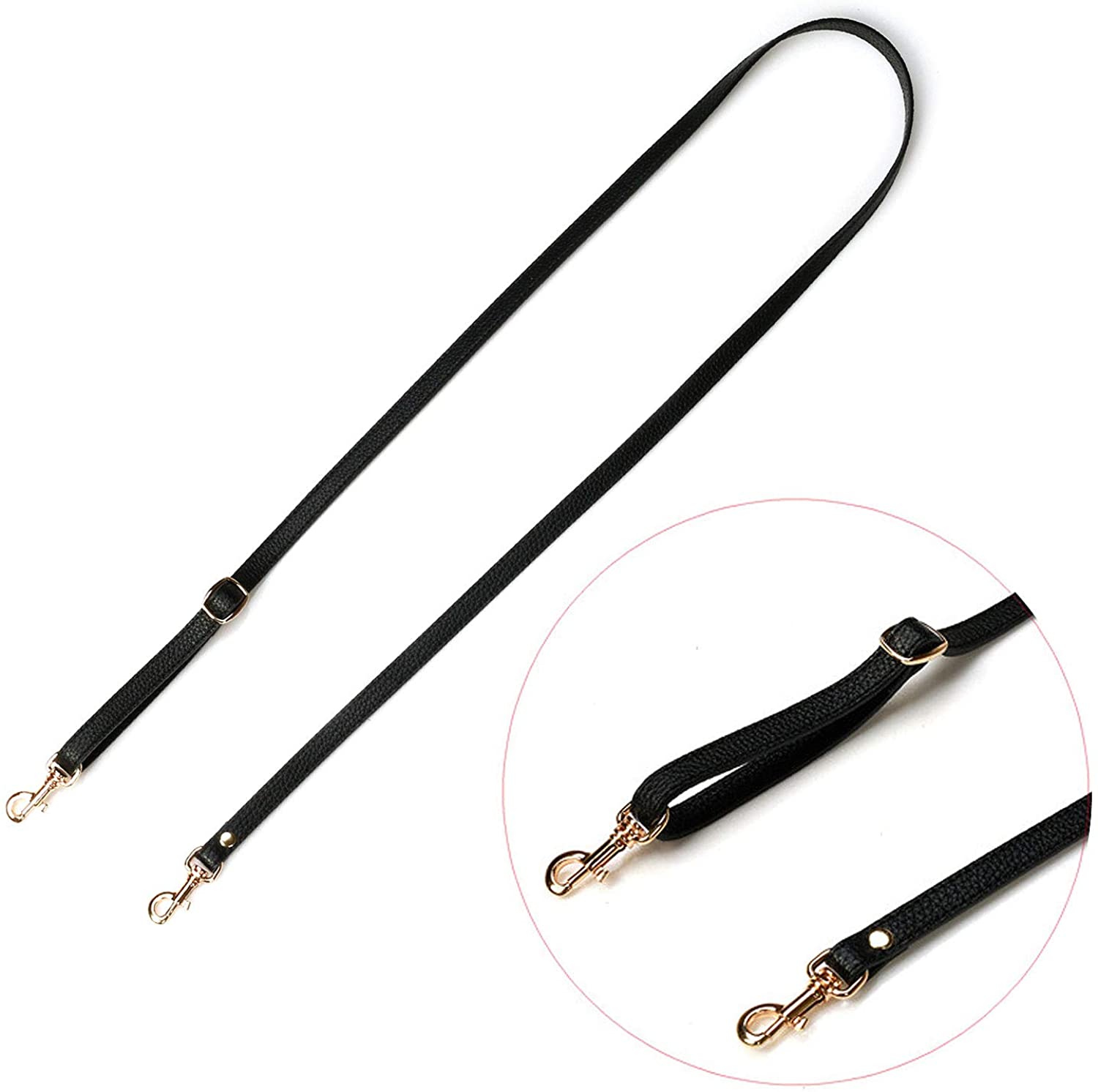 VanEnjoy Adjustable Genuine Leather Crossbody Straps Replacement - Width 1/2“, Length 25”-51”