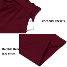 
                        
                          Load image into Gallery viewer, Freeprance Women's Pants Casual Trouser Paper Bag Pants Elastic Waist Slim Pockets
                        
                      