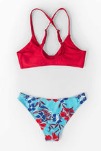 
                        
                          Load image into Gallery viewer, CUPSHE Women's Red Floral Print Knot Adjustable Bikini Sets
                        
                      