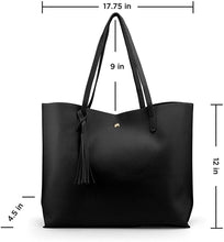 
                        
                          Cargar imagen en el visor de la galería, Oct17 Women Large Tote Bag - Tassels Faux Leather Shoulder Handbags, Fashion Ladies Purses Satchel Messenger Bags
                        
                      