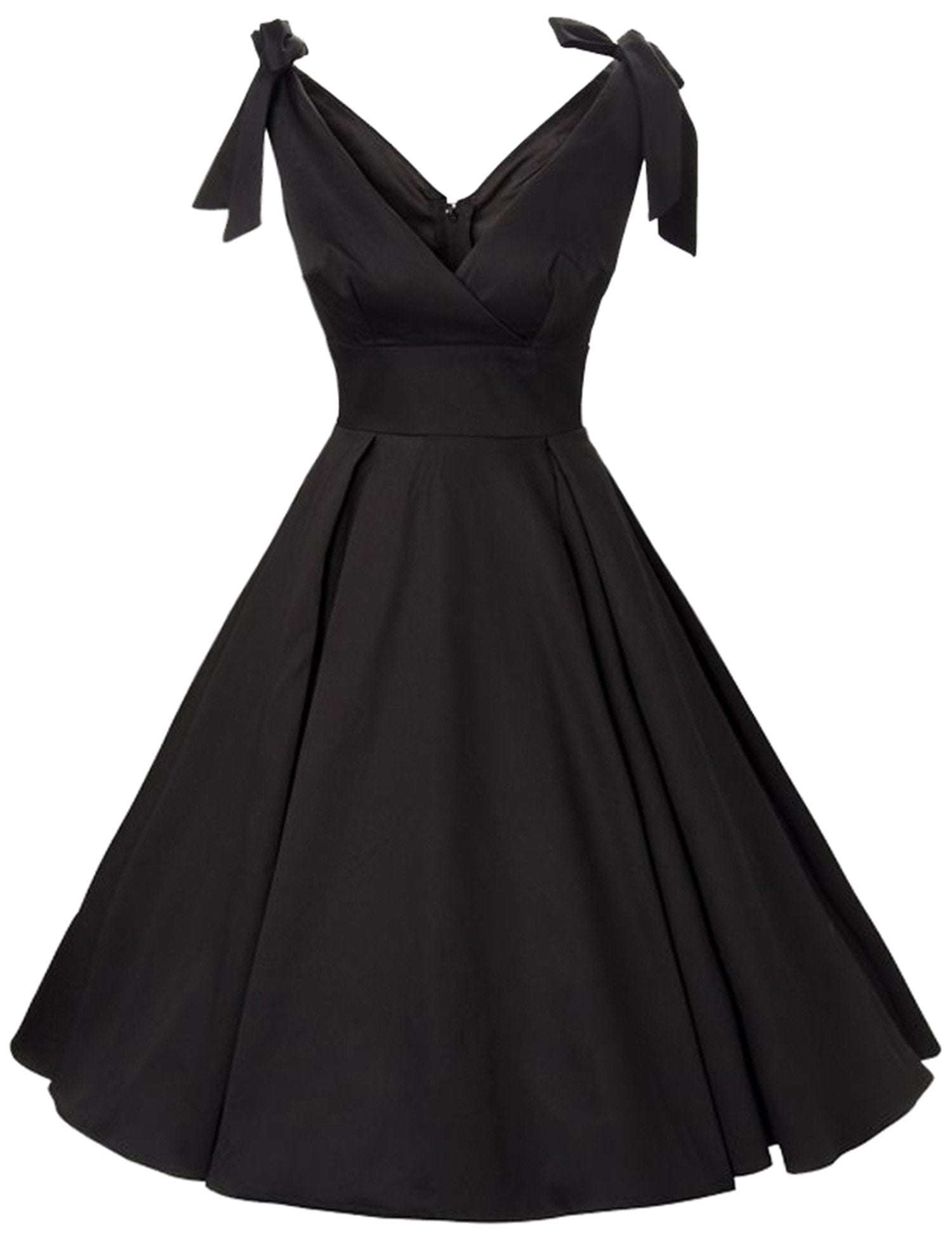 GownTown Women's 1950s V-Neck Bowknot Swing Cocktail Dress