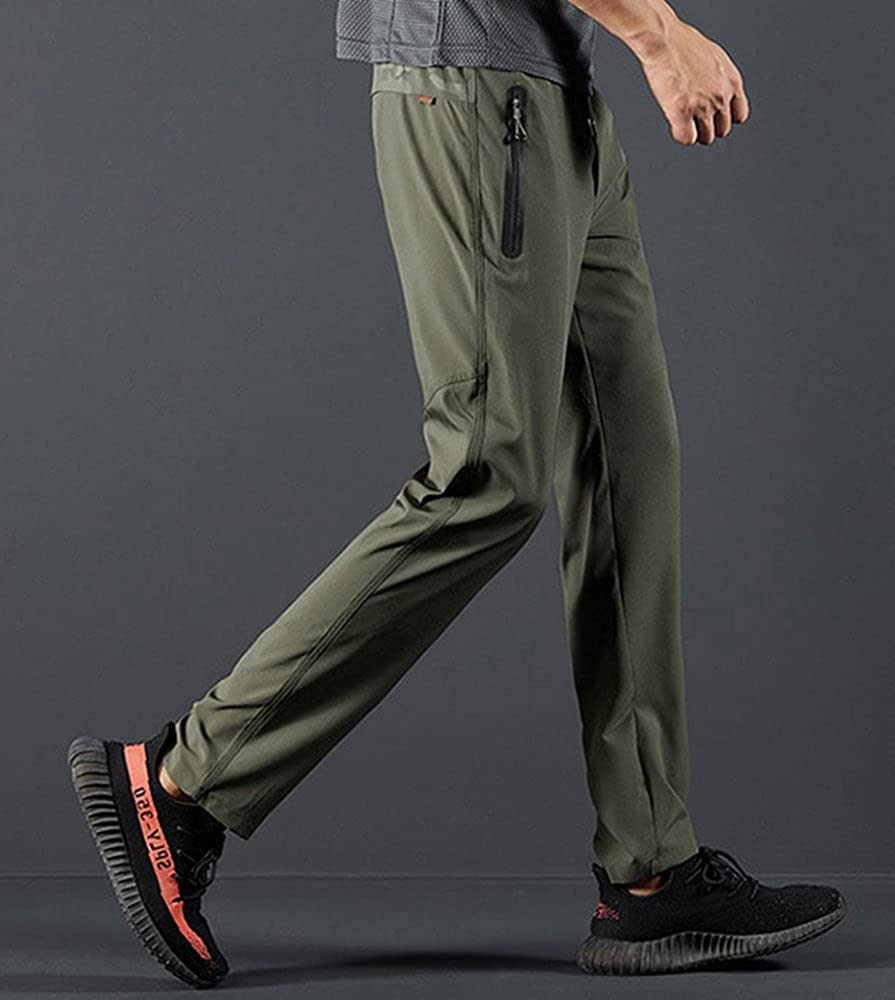 Rdruko Men's Jogger Casual Pants Lightweight Breathable Quick Dry Hiking Running Outdoor Sports Pants