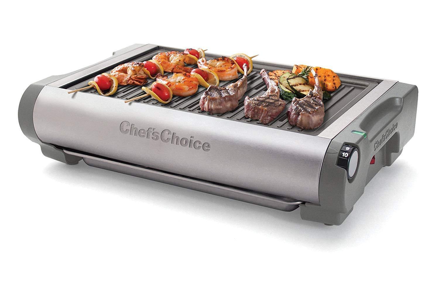 Chef'sChoice 878 Professional Indoor Electric Grill with Removable Nonstick Plate Stainless Steel Drip Tray - JOY2ESpree