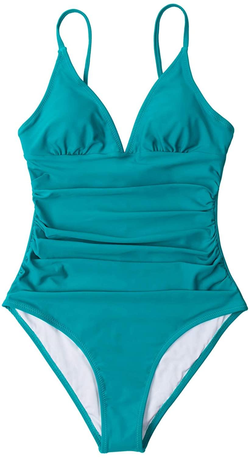 CUPSHE Women's One Piece Swimsuit Tummy Control V Neck Two Piece Bathing Suits - JOY2ESpree