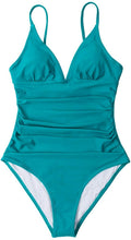 
                        
                          Load image into Gallery viewer, CUPSHE Women's One Piece Swimsuit Tummy Control V Neck Two Piece Bathing Suits - JOY2ESpree
                        
                      