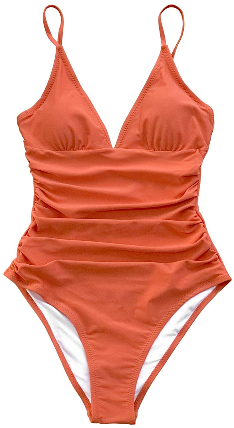 CUPSHE Women's One Piece Swimsuit Tummy Control V Neck Two Piece Bathing Suit