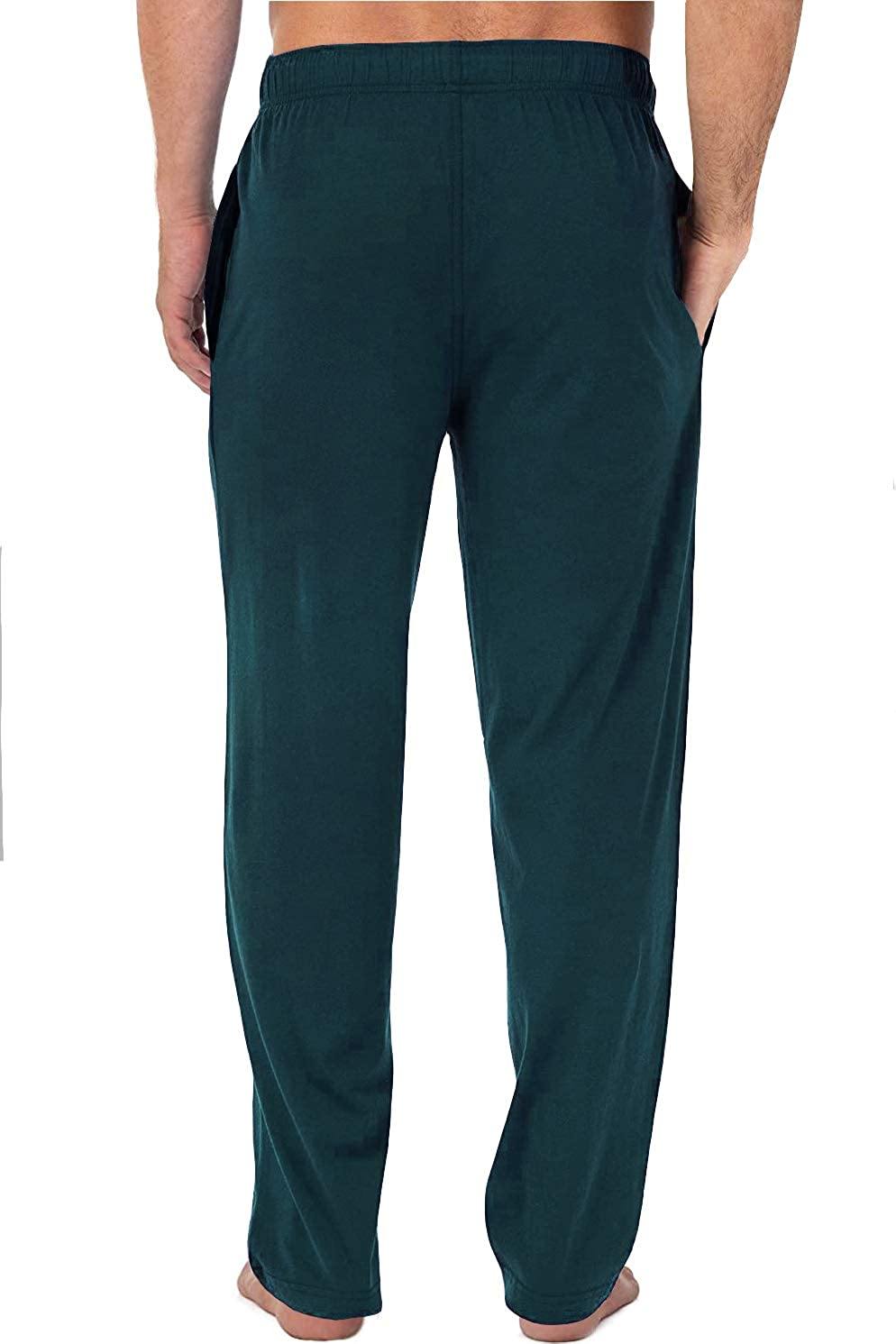 Bintangor Men's Sleep Pajama Pants 100% Cotton Knit Elastic Waistband Lounge Wear Long
