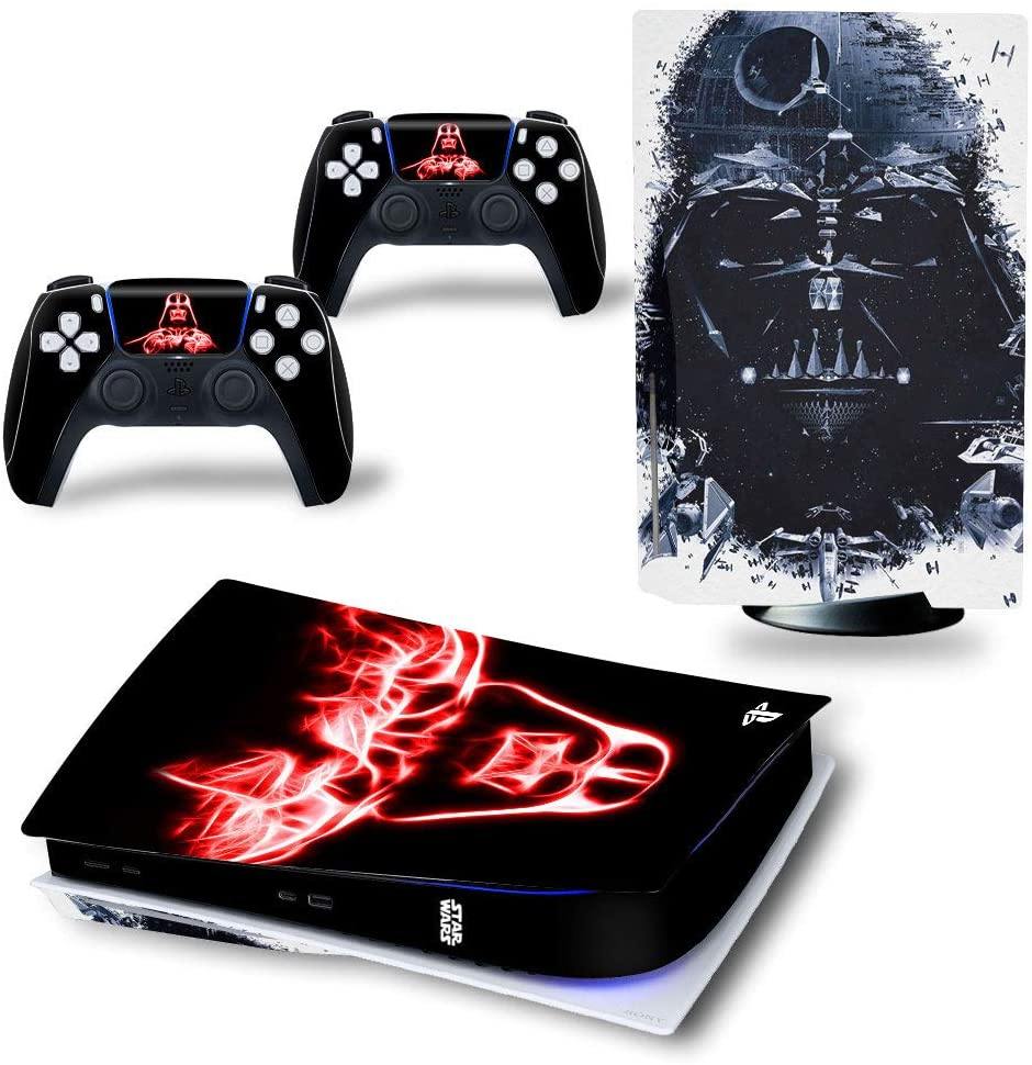 Mmoptop PS5 Skin for Playstation 5 Disc Version Console and Controller Vinyl Cover Skins Wrap - Black Pan-Ther - JOY2ESpree