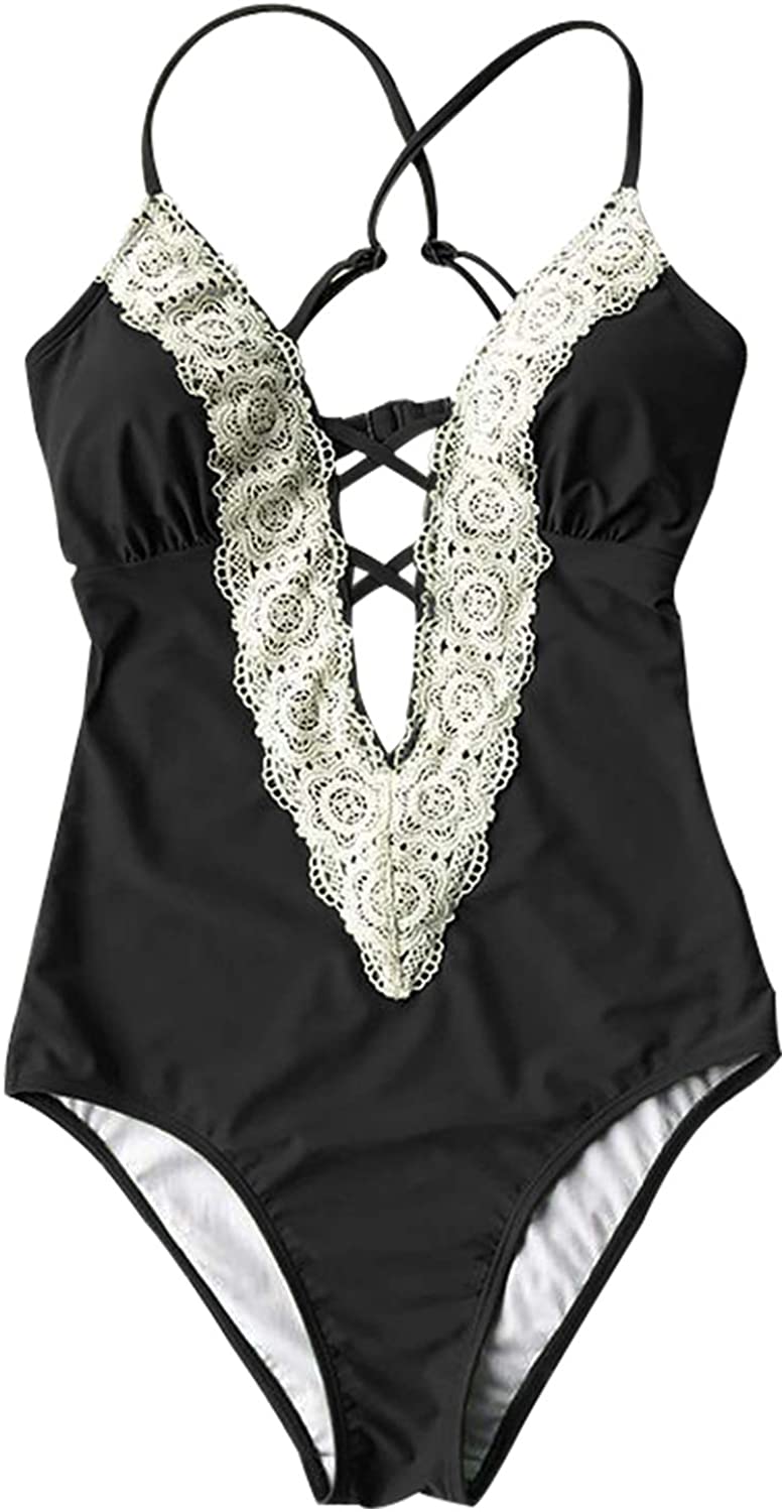 CUPSHE Fashion Women's Ladies Vintage Lace Bikini Sets Beach Swimwear Bathing Suit