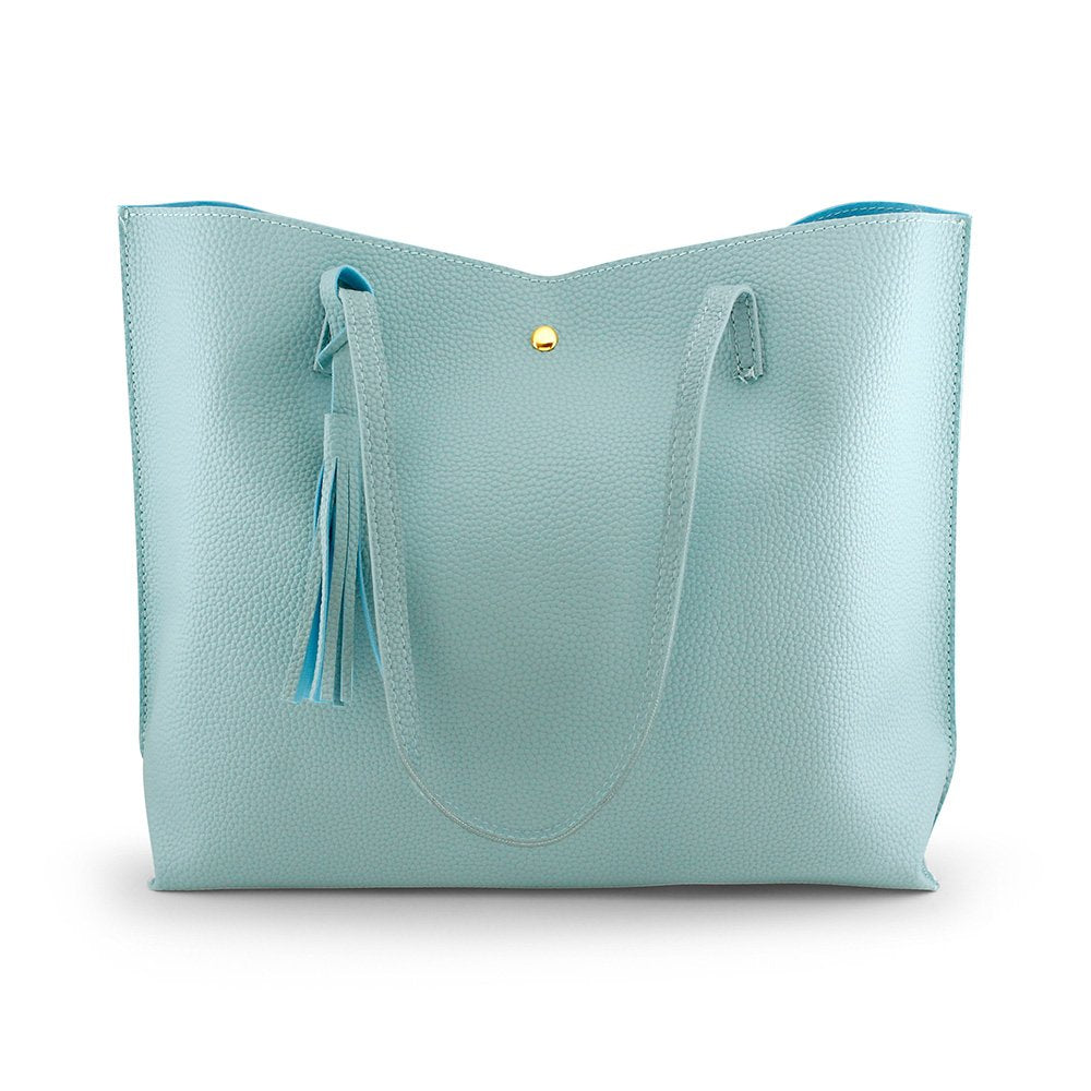 Oct17 Women Large Tote Bag - Tassels Faux Leather Shoulder Handbags, Fashion Ladies Purses Satchel Messenger Bags