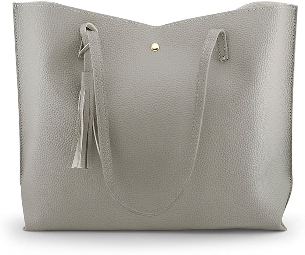 Oct17 Women Large Tote Bag - Tassels Faux Leather Shoulder Handbags, Fashion Ladies Purses Satchel Messenger Bags