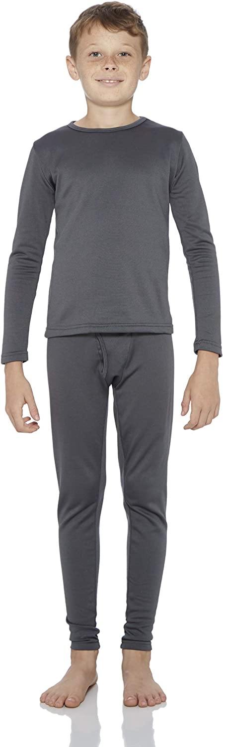 Rocky Thermal Underwear for Boys Fleece Lined Thermals Kids Base Layer Long John Set