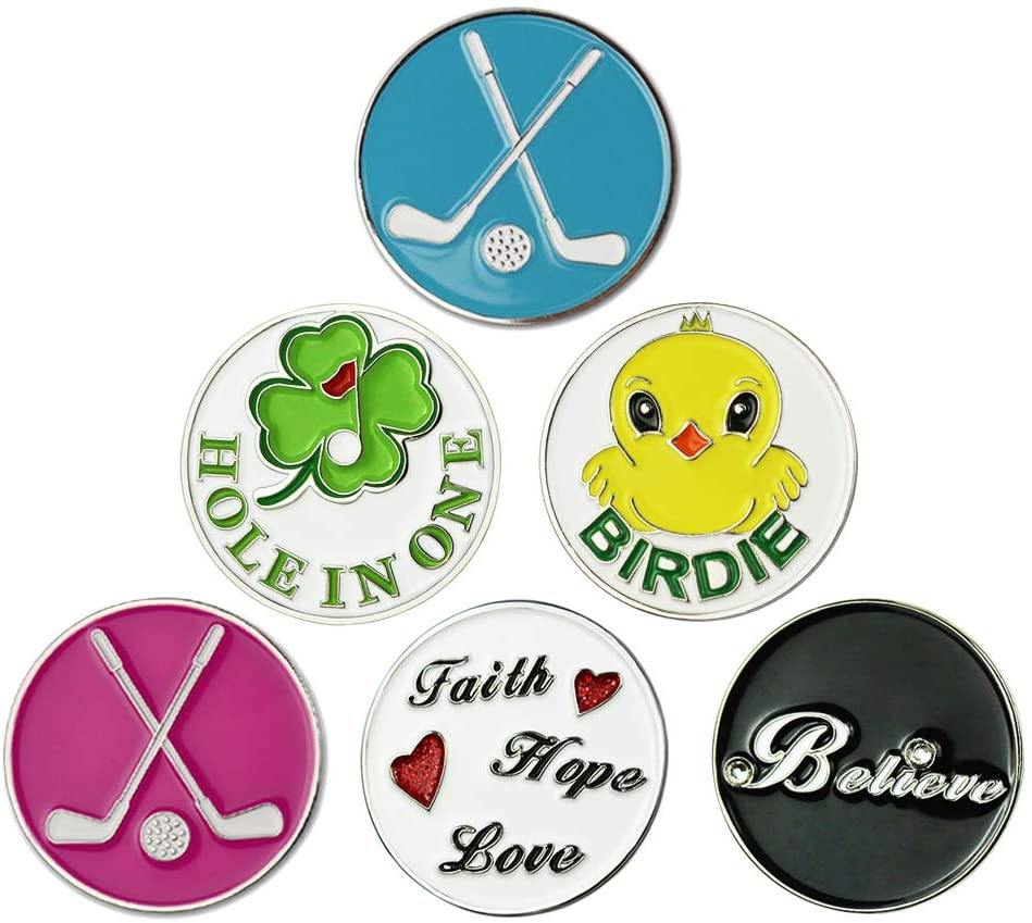 GOLTERS Golf Ball Markers Golf Markers Golf Gifts Clips Pack of 6 - JOY2ESpree