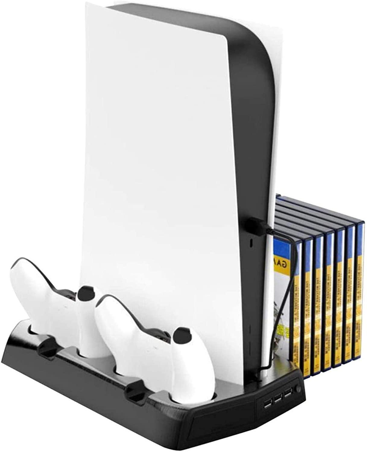 PS5 Console Cooling Fan, Arespark Playstation5 Vertical Edition Console Cooling Stand with Dualsense Controller Charge Station & Game Slots - JOY2ESpree