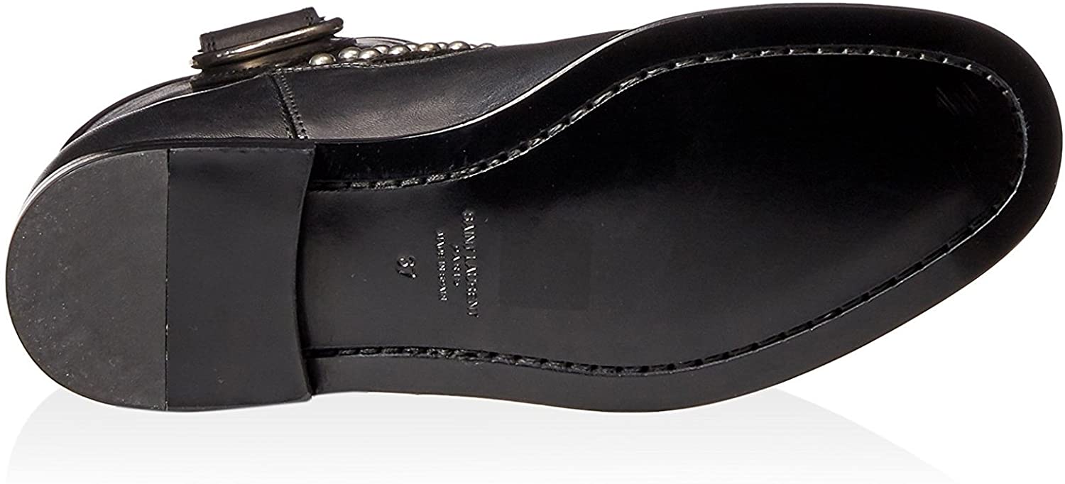 SAINT LAURENT Women's Motorcycle Studded Strap Boot