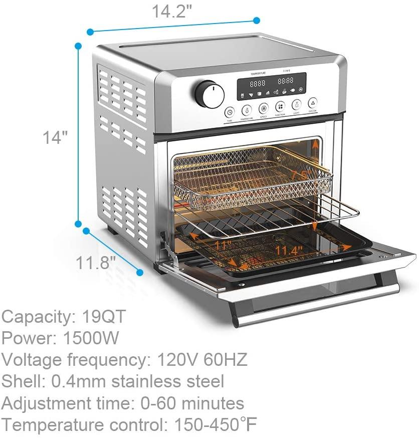 Air Fryer Toaster Oven Combo 8-in-1 Countertop Rotisserie & Dehydrator - JOY2ESpree