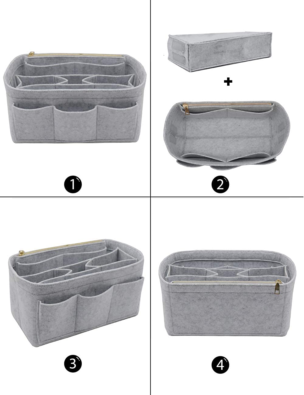 LEXSION Felt Purse Insert Bag Organizer Bag In Bag For Handbag Purse Organizer Fits Speedy Neverfull