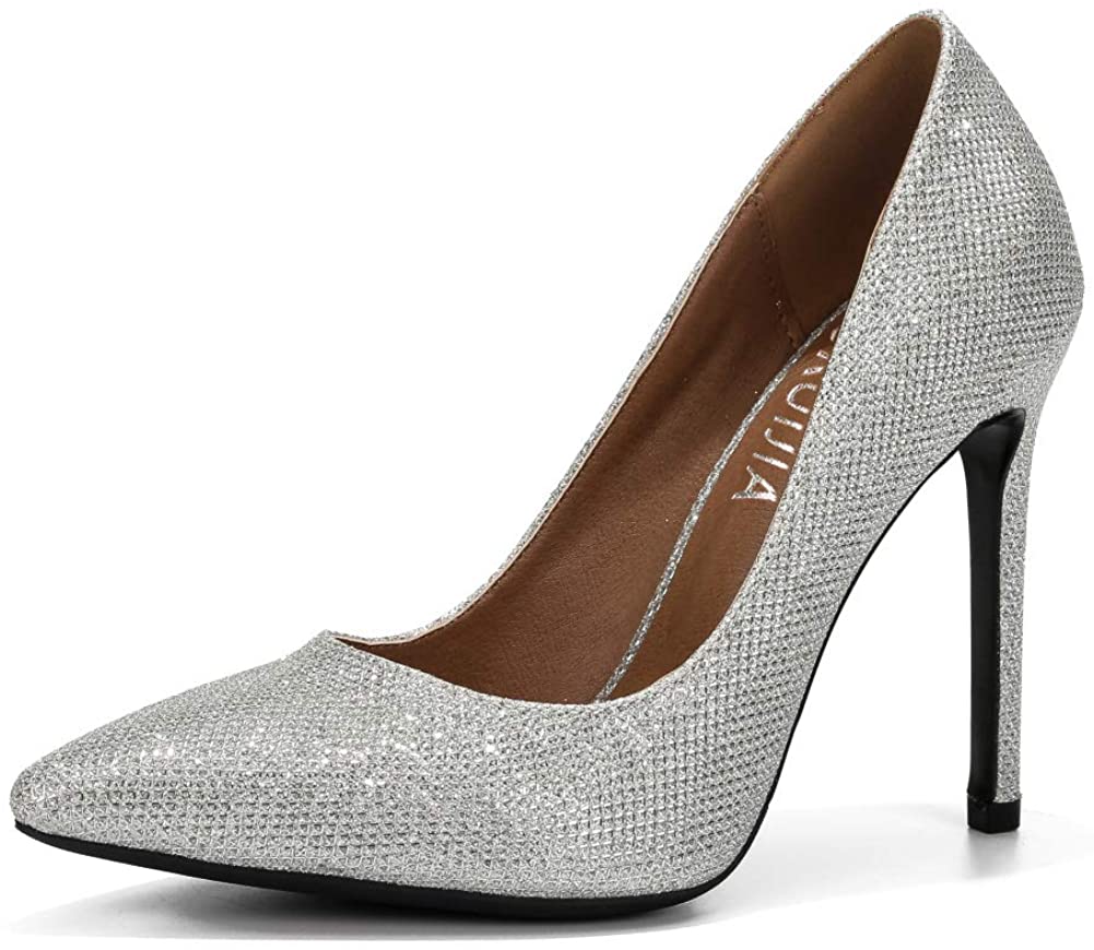 LIURUIJIA Womens Stiletto Pumps Pointed Toe High Heel Slip On Wedding Party Office Shoes 666