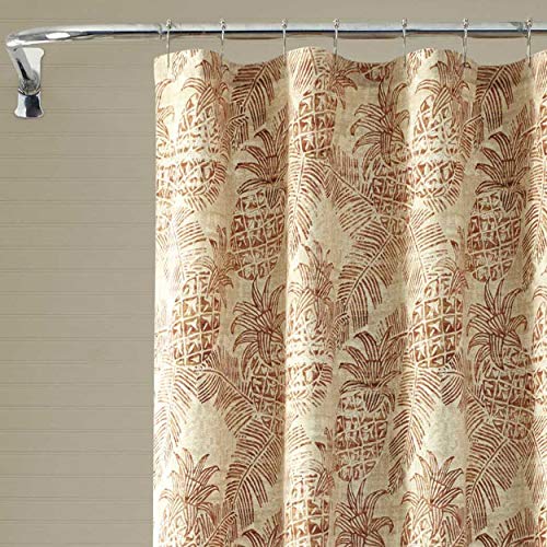 Tommy Bahama Batik Pineapple Shower Curtain, 72x72, Orange